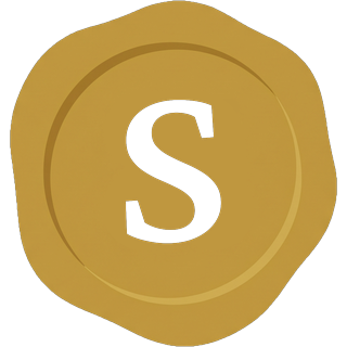 Shiru-Logo — goldenes Wachssiegel mit S